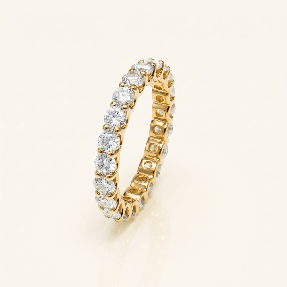 Round Moissanite Eternity Band