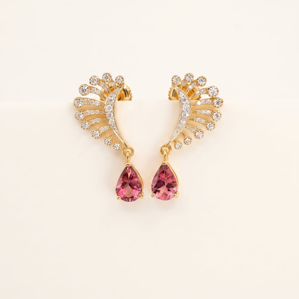 Tourmaline & Lab Grown Diamond Necklace Earring Set