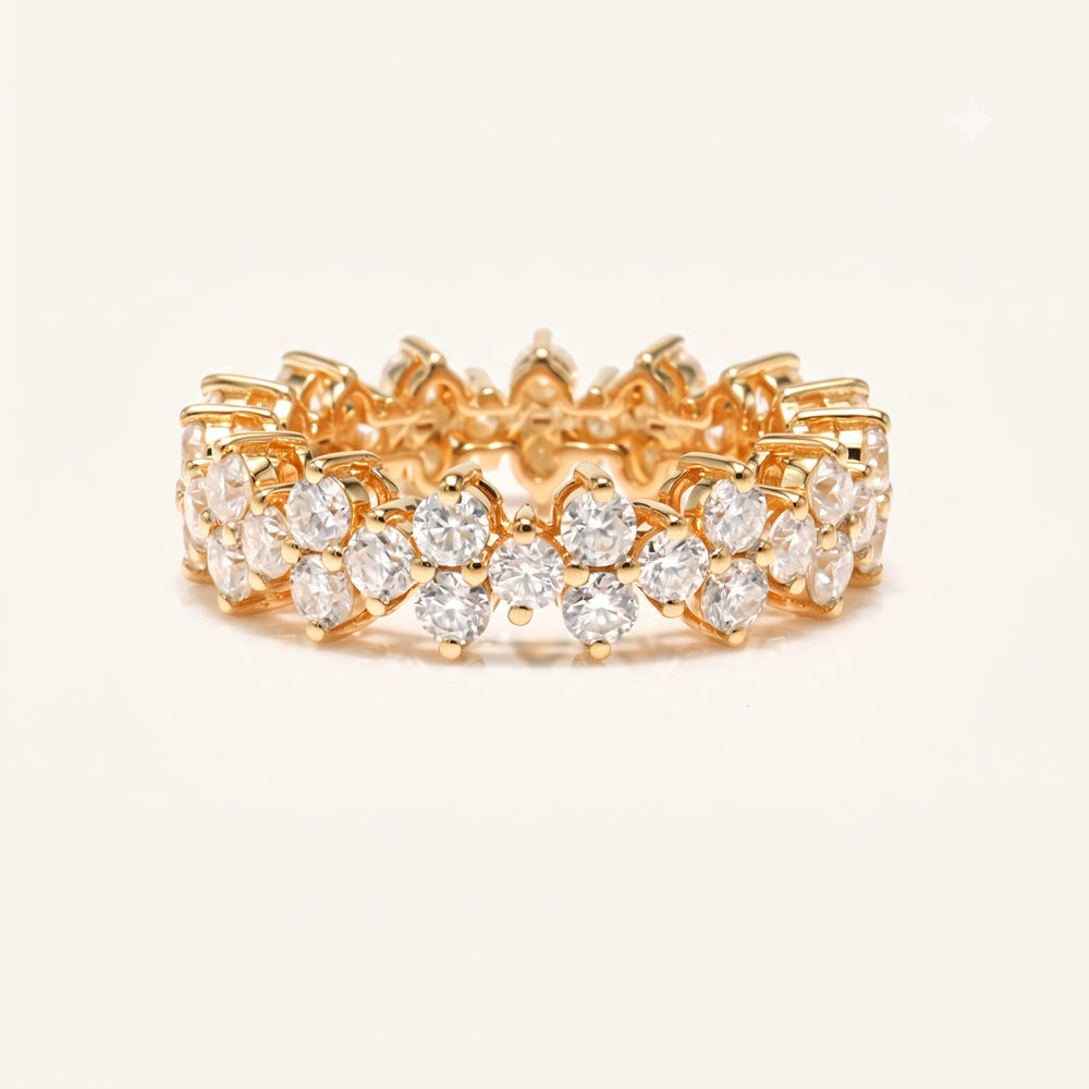 Floral Cluster Moissanite Cocktail Ring