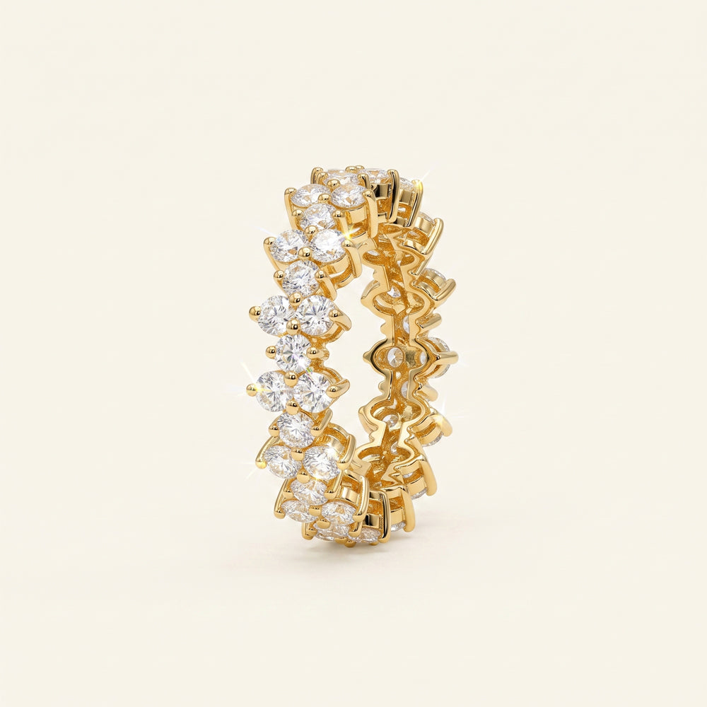 Floral Cluster Moissanite Cocktail Ring