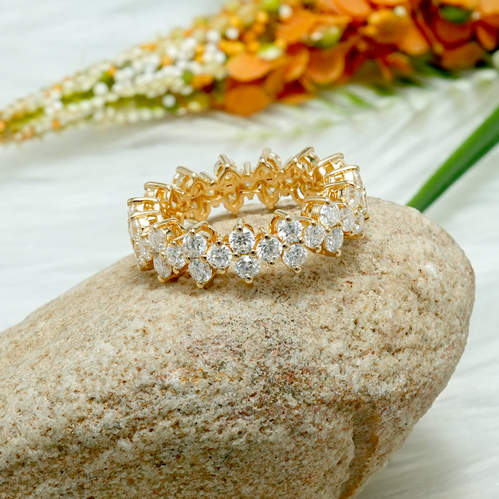 Floral Cluster Moissanite Cocktail Ring