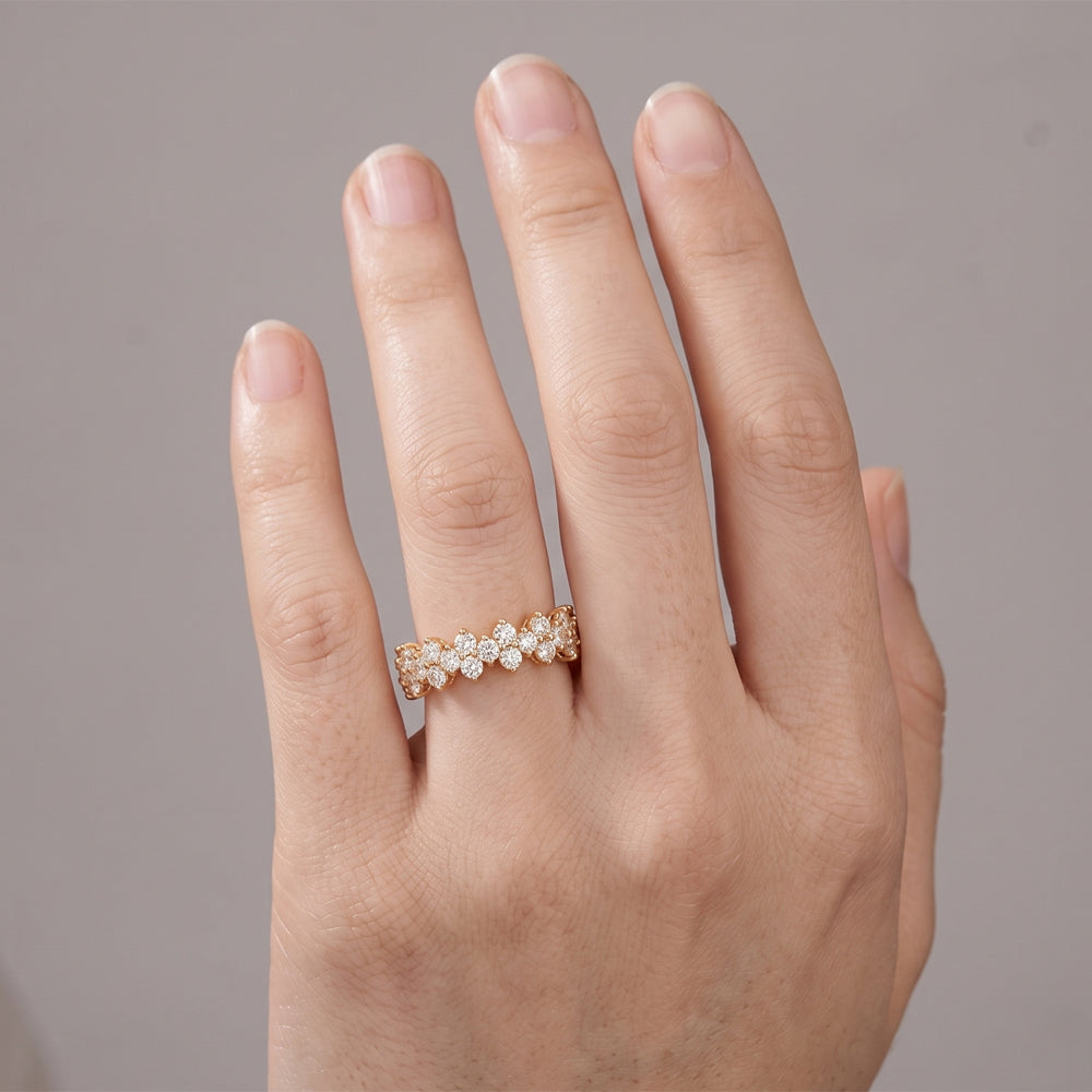 Floral Cluster Moissanite Cocktail Ring