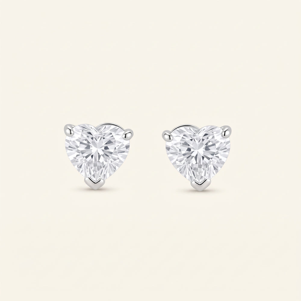 Heart Lab Grown Diamond Stud Earrings