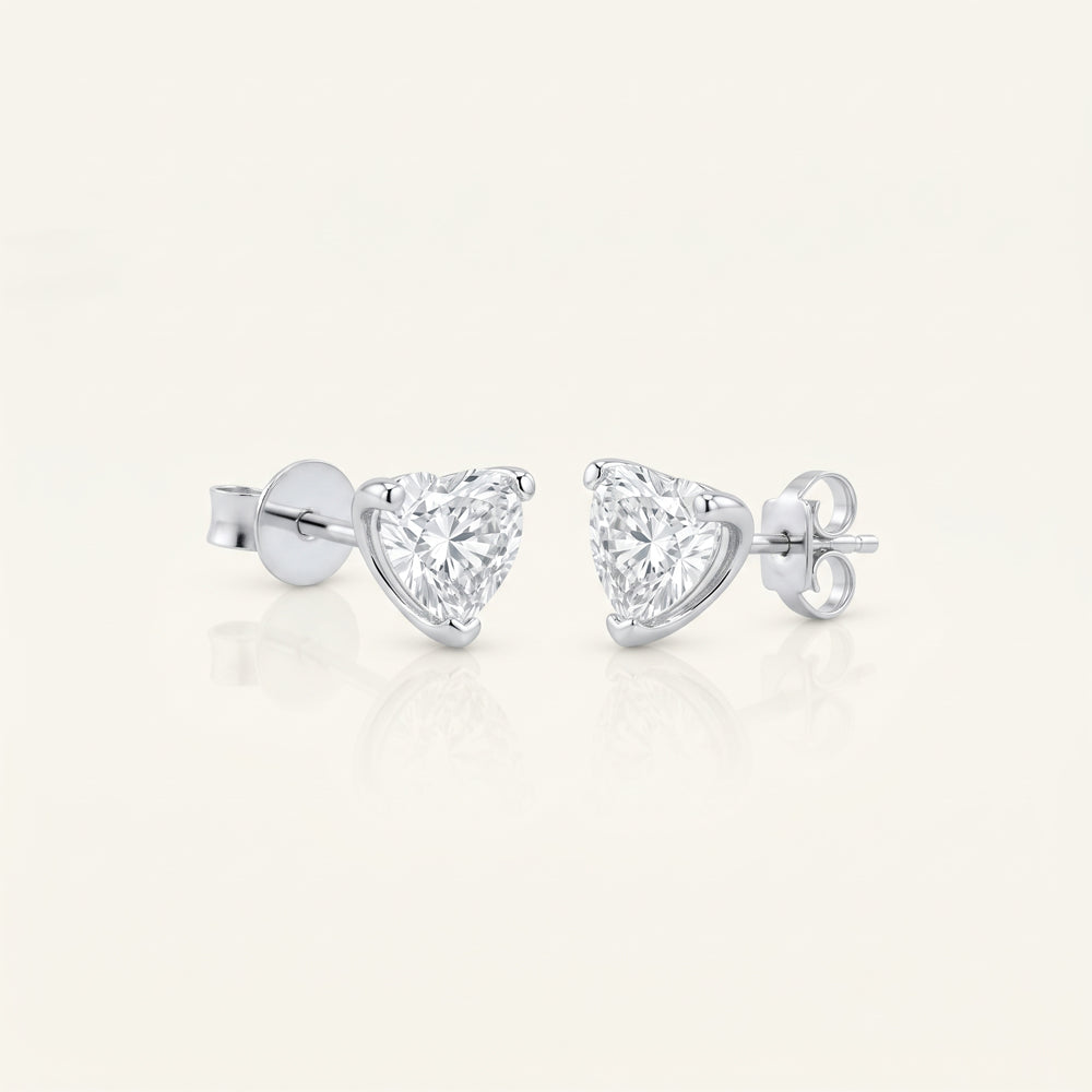Heart Lab Grown Diamond Stud Earrings