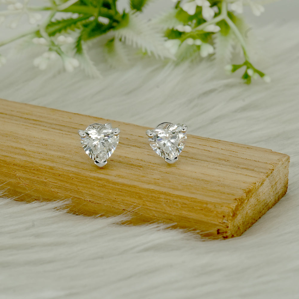 Heart Lab Grown Diamond Stud Earrings