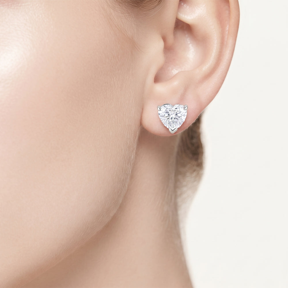 Heart Lab Grown Diamond Stud Earrings