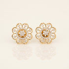 Natural Diamond Floral Stud Earrings
