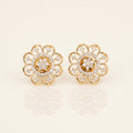 Natural Diamond Floral Stud Earrings