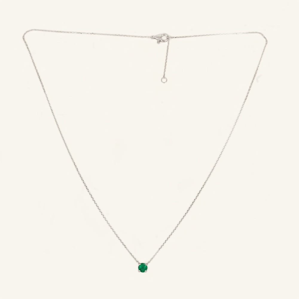 Emerald Solitaire Necklace
