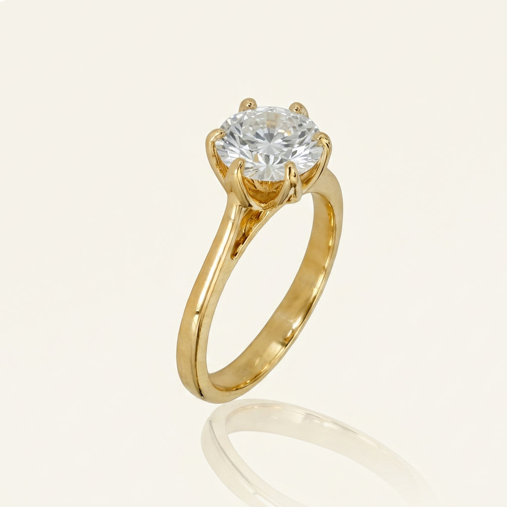 Round Lab Grown Diamond Solitaire Ring
