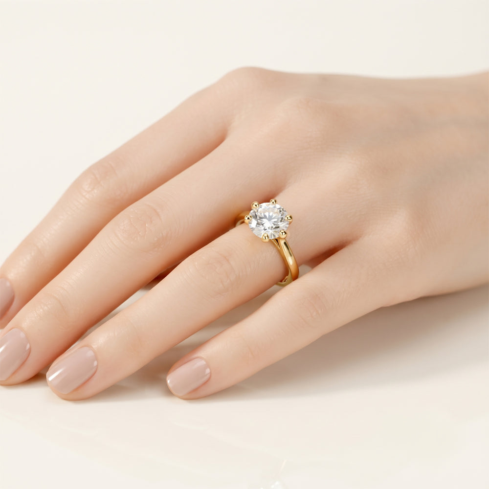 Round Lab Grown Diamond Solitaire Ring
