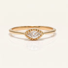Marquise Moissanite Beaded Solitaire Ring