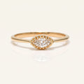Marquise Moissanite Beaded Solitaire Ring