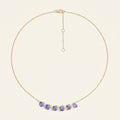 Tanzanite Lab Grown Diamond Wave Necklace