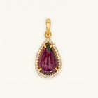 Bi-Colour Tourmaline Natural Diamond Halo Pendant