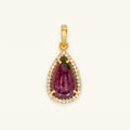 Bi-Colour Tourmaline Natural Diamond Halo Pendant