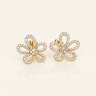 Natural Diamond Floral Stud Earrings