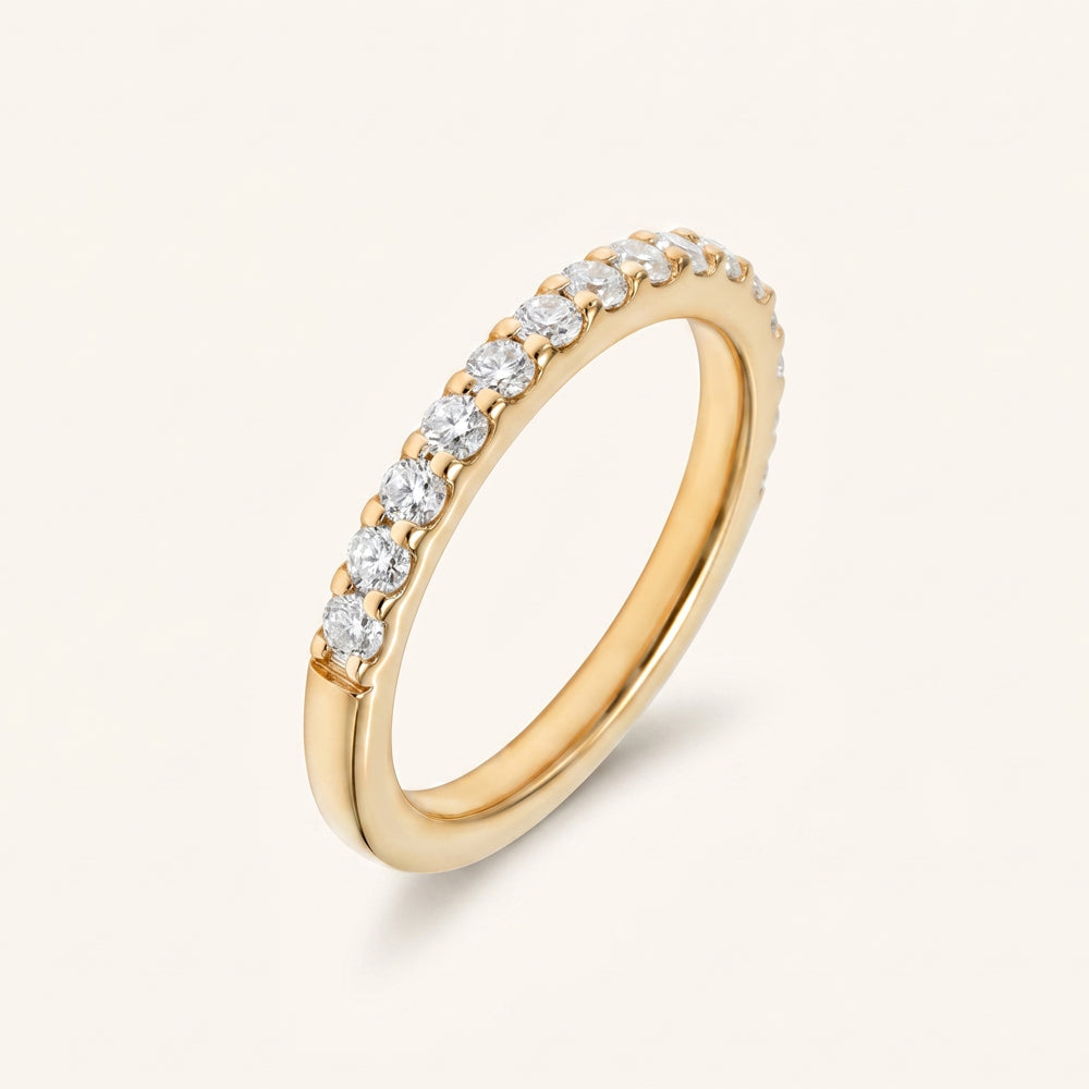 Moissanite Half Eternity Ring