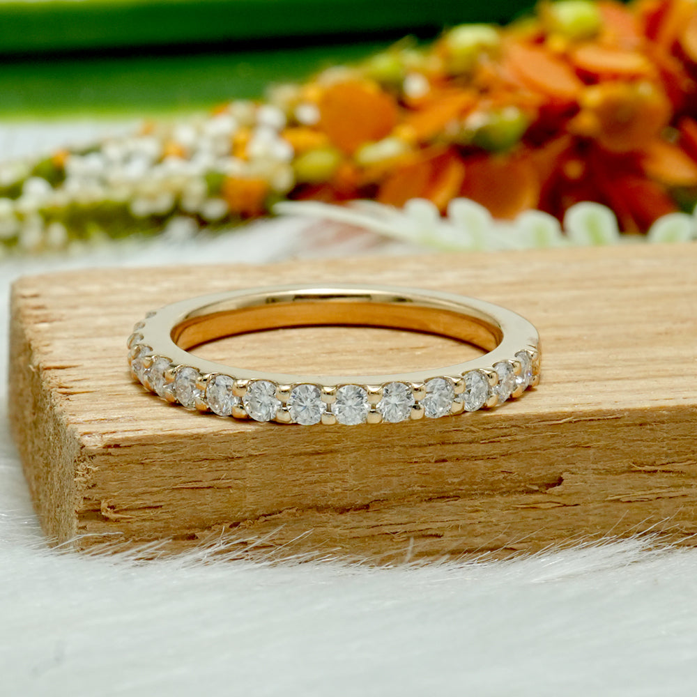 Moissanite Half Eternity Ring