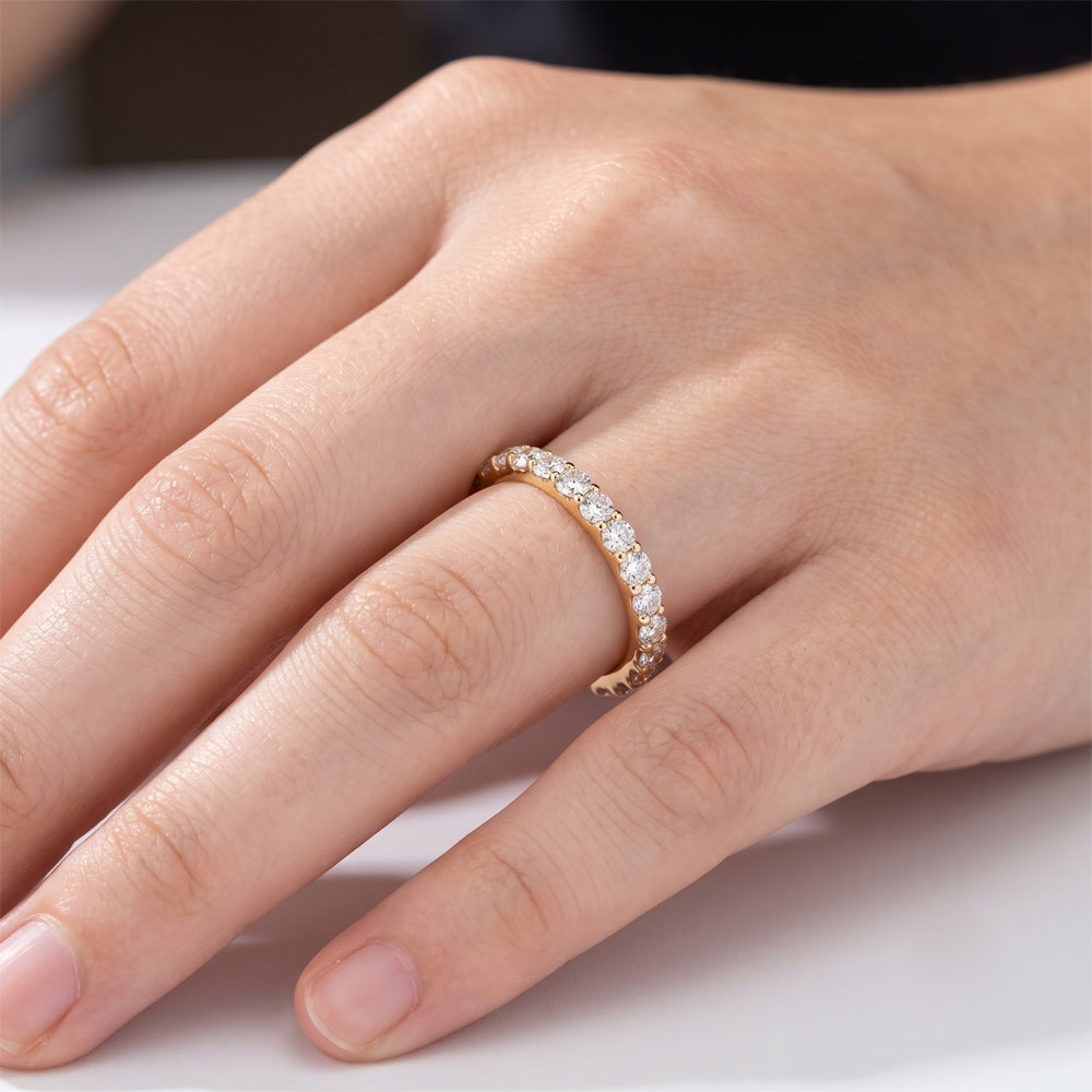 Moissanite Half Eternity Ring